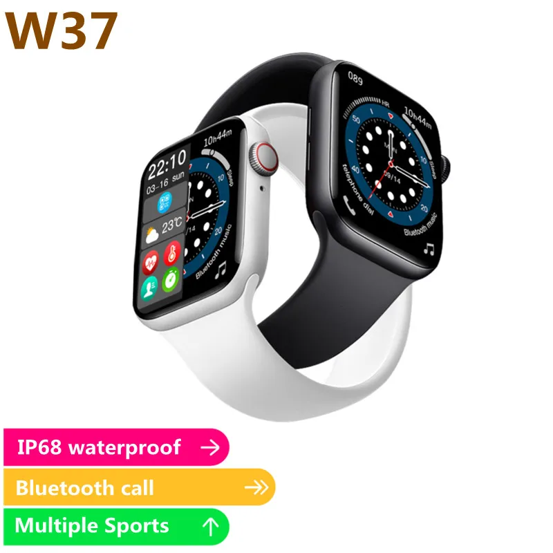 

Смарт-часы W37 для мужчин и женщин, водонепроницаемые IP68, с Bluetooth, пульсометром, тонометром, для сна, для IOS и Android