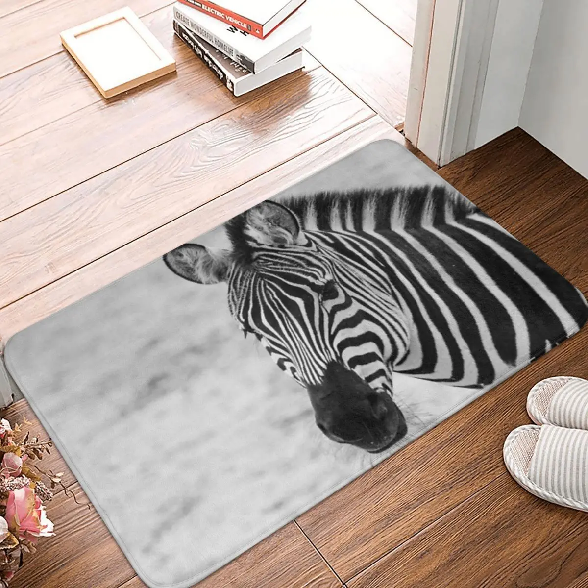 

Ковер Zebra In Mono, напольные коврики из полиэстера, коврики для гостиной, легко моющиеся коврики, Настраиваемые