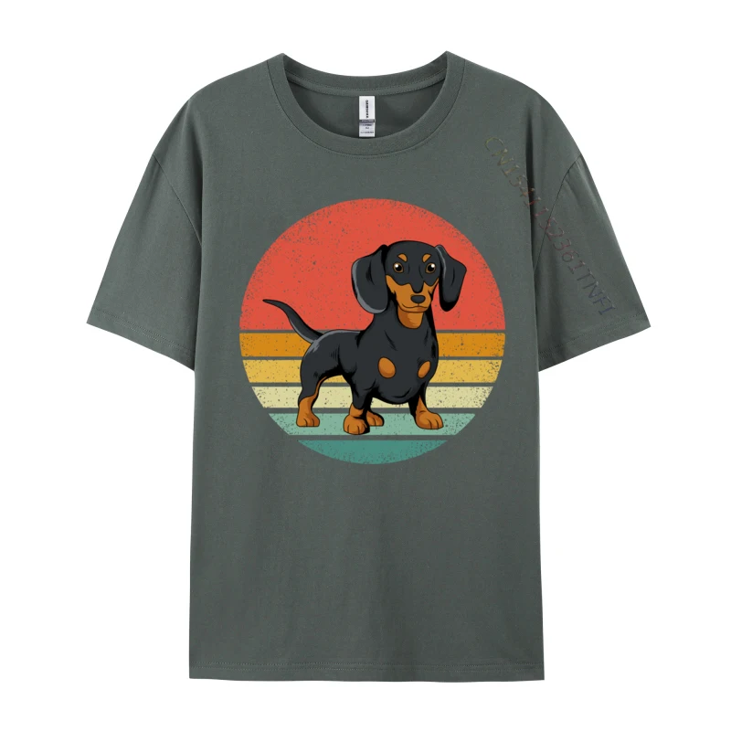 Dachshund Dog Lover Vintage Retro Weiner T-Shirt Gift Adult Oversized Hip Hop Tops & Tees Cotton Tshirts