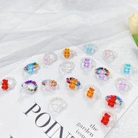 korean fashion small pure and fresh little bear ring pearl rings for women girls party wedding jewelry cute gifts accessories