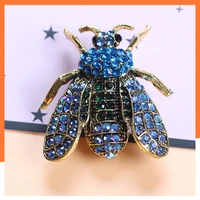 retro full drill insect brooch pin bee rhinestone brooch ladies retro party clothes pin scarf clip jewelry brooch