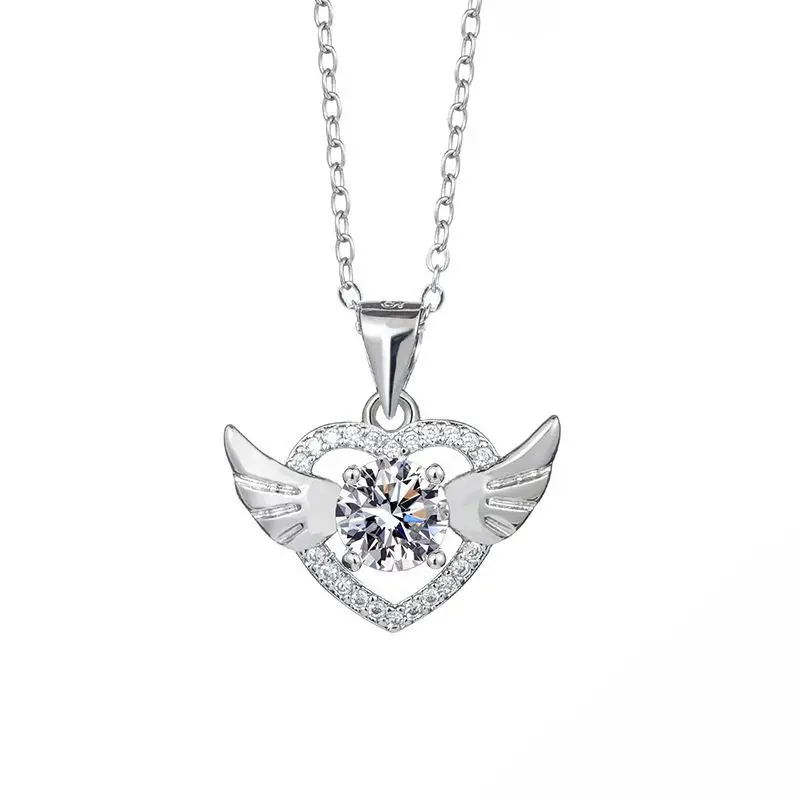 

PN9 Silver Blue Crystal Necklace Chain For Women Wedding Jewelry