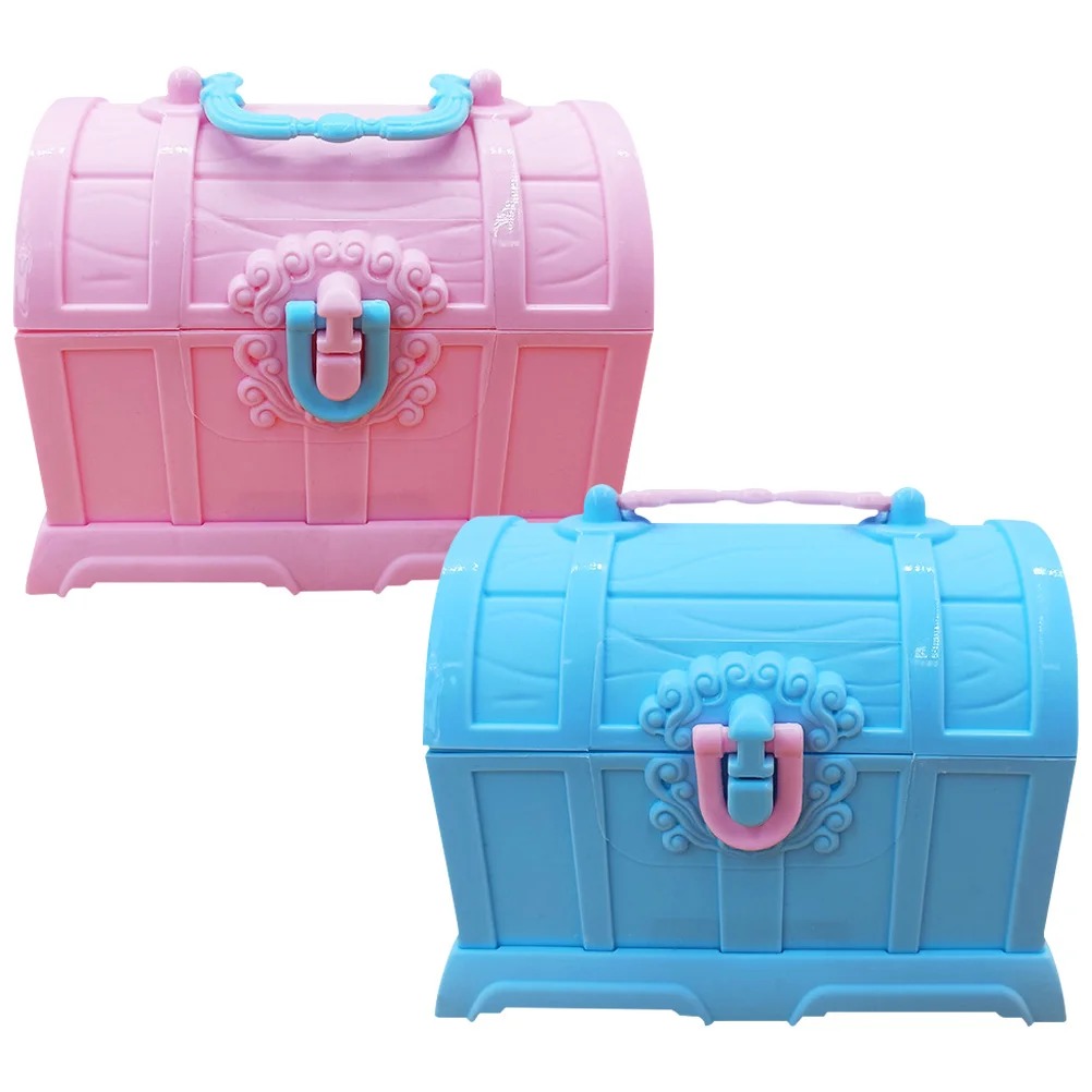 

2pcs Storage Box Treasure Box Kid Storage Box Desktop Organizer Case