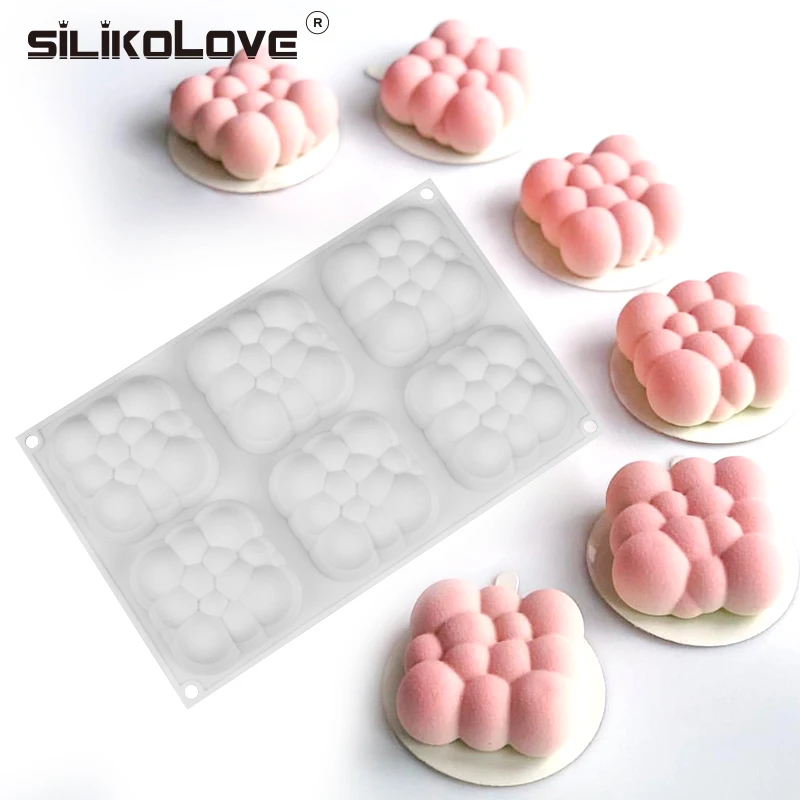 SILIKOLOVE 3D Bubble Cloud Mousse Cake Mold Silicone Pastry Molds for Baking French Sweets Pastry and Bakery Accessory Bakeware