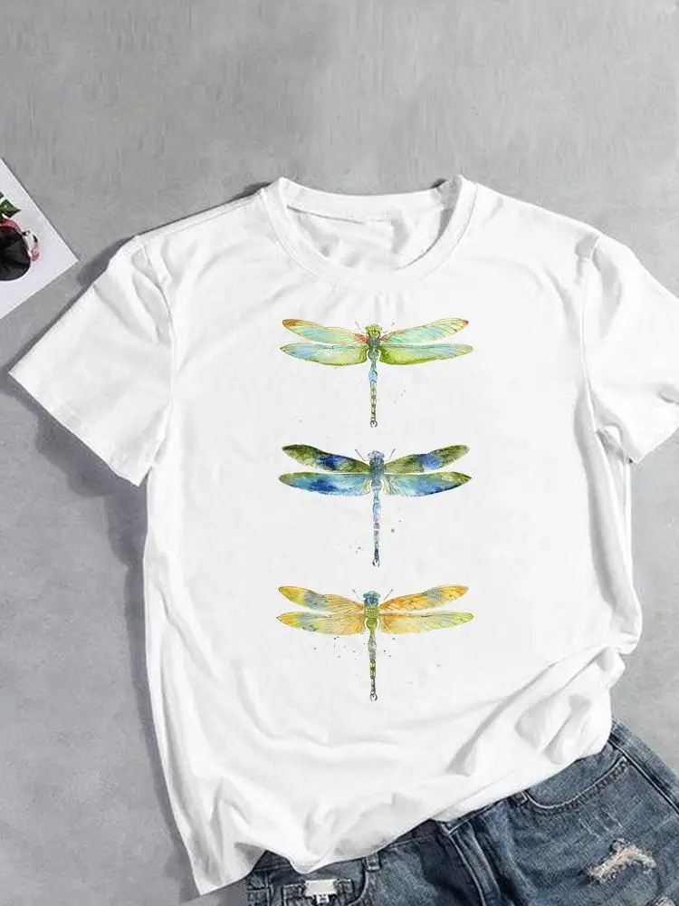 Футболка женская с коротким рукавом модная Повседневная рубашка принтом