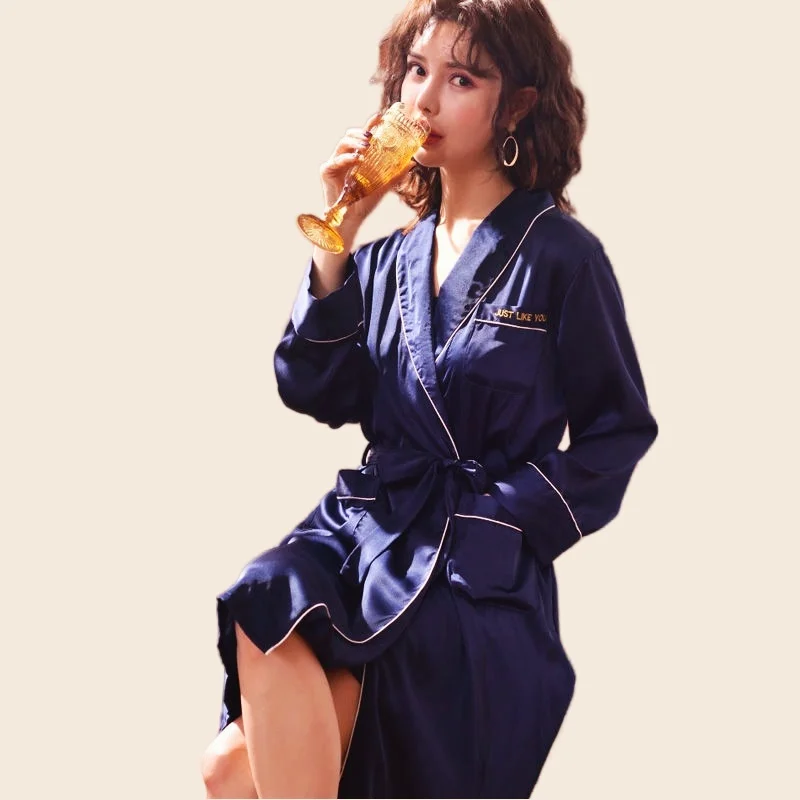 Women's Leopard Pajamas Set Full Sleeve Belt Robe Long Pants 2Piece/Set Rayon Silk Women Pyjama Cozy Homewear Sexy Stripe Pjs