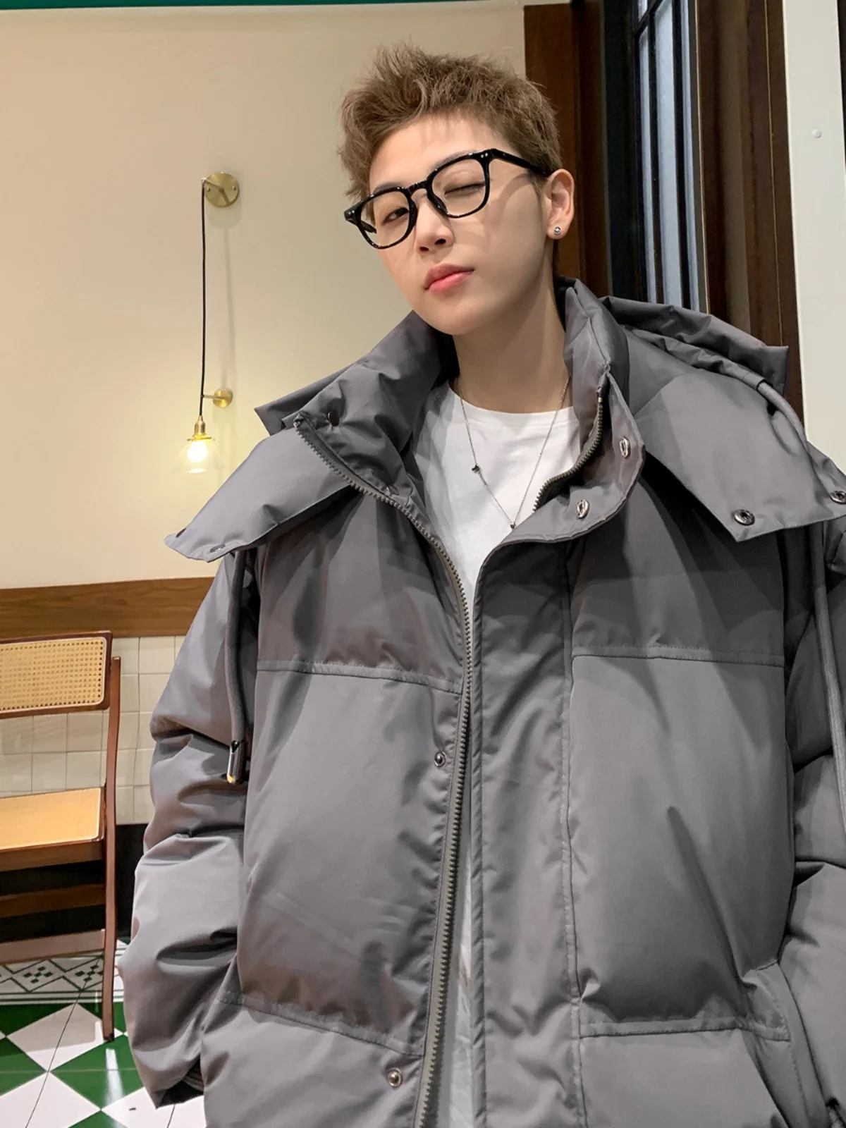 Мужское пуховое пальто с хлопковой подкладкой American High Street зима 2023 новое