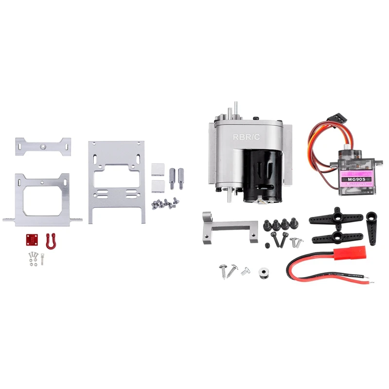 

2 Set RC Car Part: 1 Set 2 Speed Transmission Speed Change Gearbox & 1 Set Beam Rear Bumper Servo Fixed Mounting Bracket