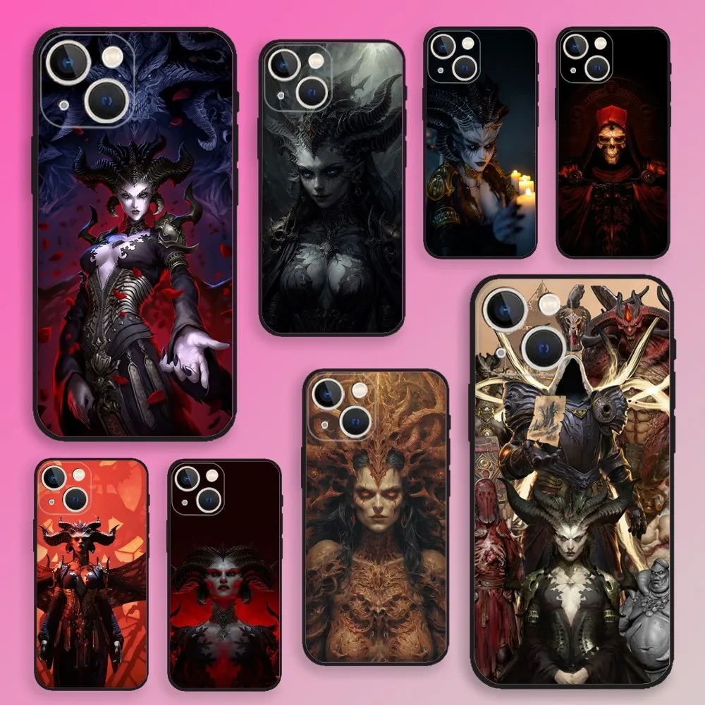 Чехол для телефона Game D-Diablo Lilith iPhone 16 15 14 13 12 11 Plus Pro Max XS X XR SE Mini 8 7 мягкий силиконовый