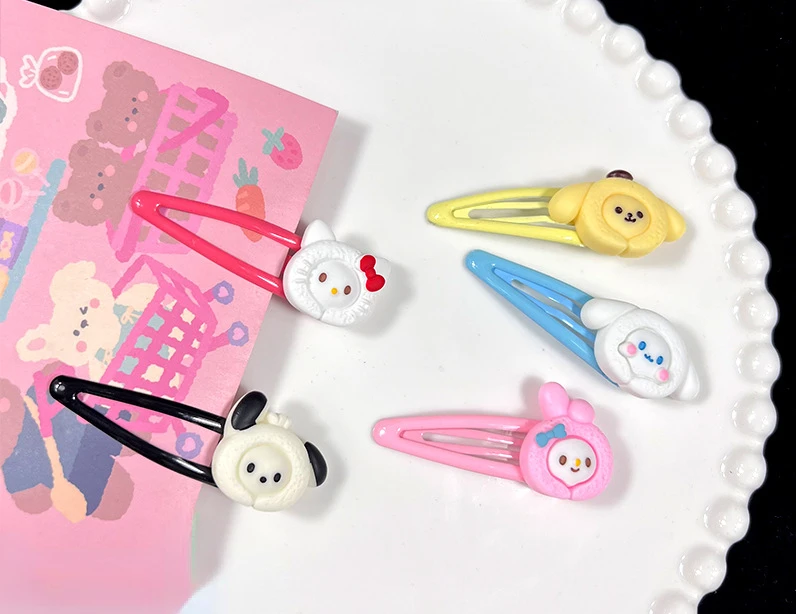

Sanrio Cake Roll Bb Clip Big Ear Dog Mymelody Pudding Dog Kulomi Cartoon Anime Portable Hairpin Sweet and Cute Hairpin