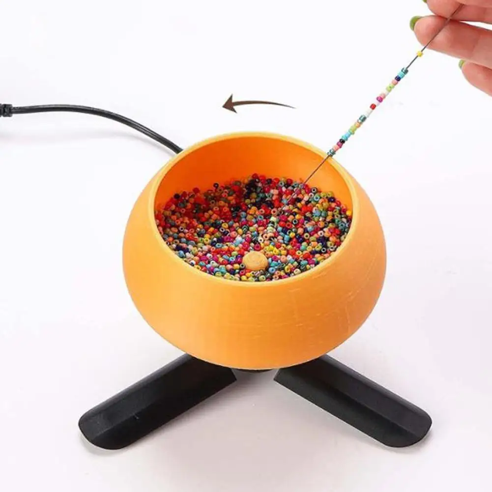 

Electric Bead Spinner DIY Kit Adjustable Speed Spin Bead Loader With Large Eye Curved Needles Bowl Loader For DIY Seed Bead