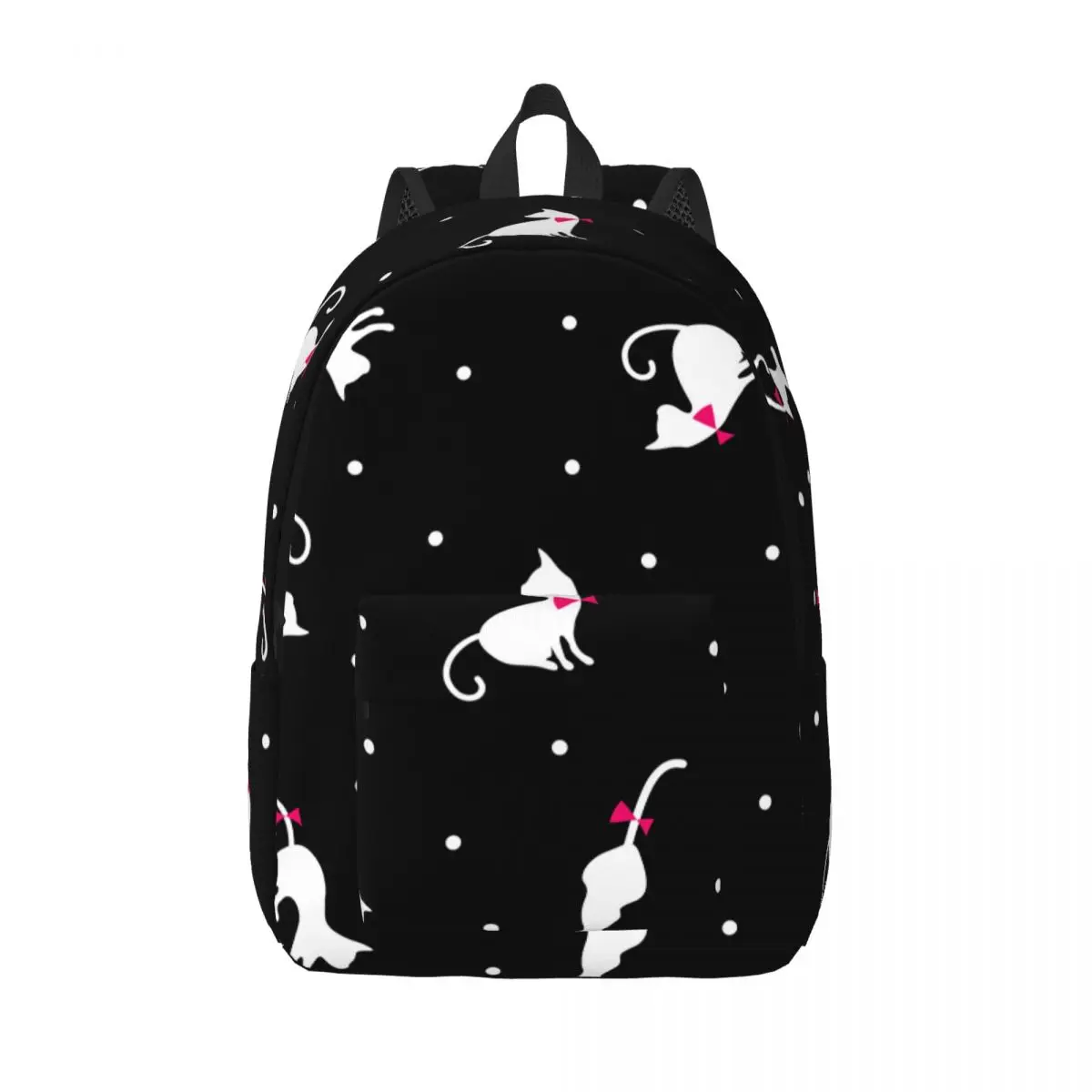 

Student Bag Cute Cat Bow Pattern Backpack Parent-child Lightweight Backpack Couple Laptop Bag