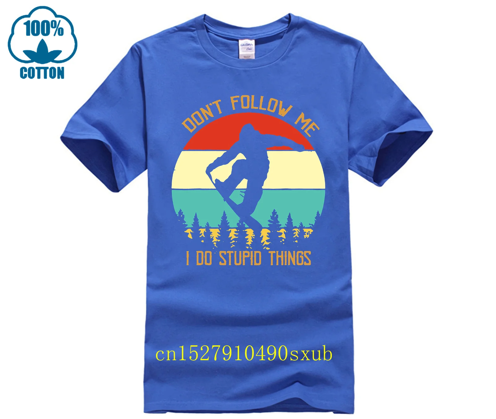 Don-t-Follow-Me-T-Shirt-I-Do-Stupid-Things-Snowboarding-Monkey-Funny-Tshirt-Asia-Size