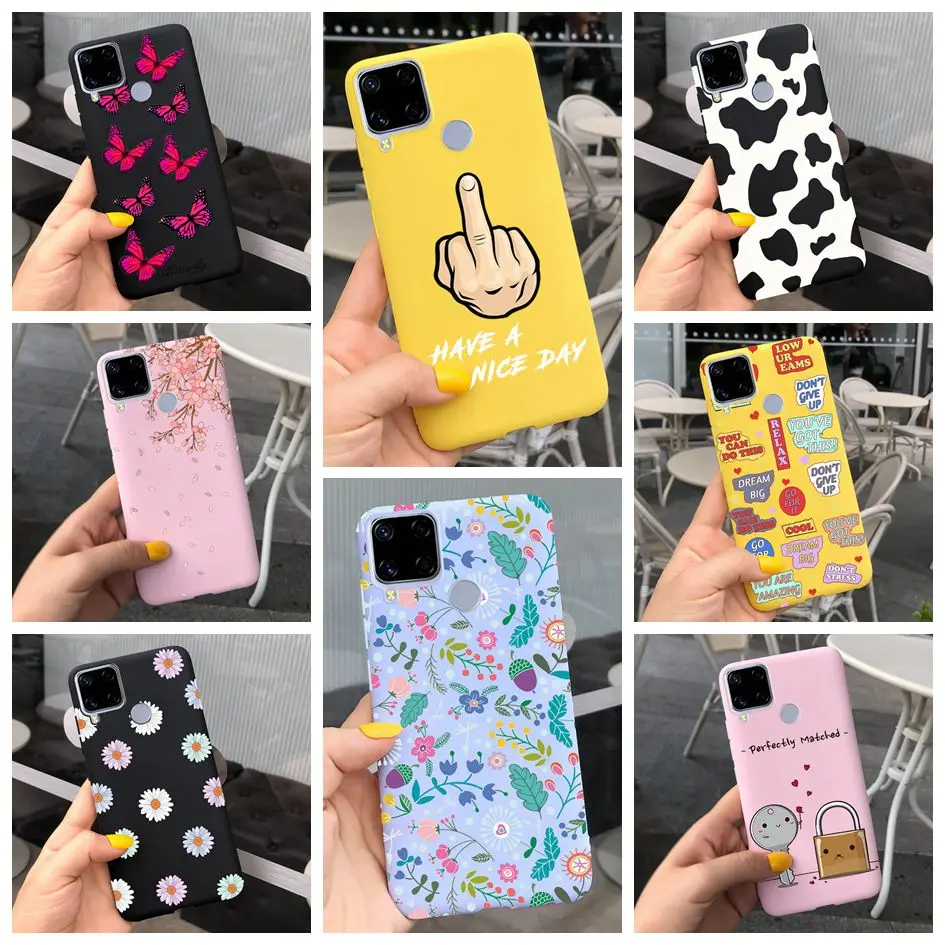 Чехол для Realme C15 C 15, чехол RMX2180, задняя крышка телефона, крутой окрашенный противоударный бампер для OPPO Realme C15 2020, чехол для RealmeC15