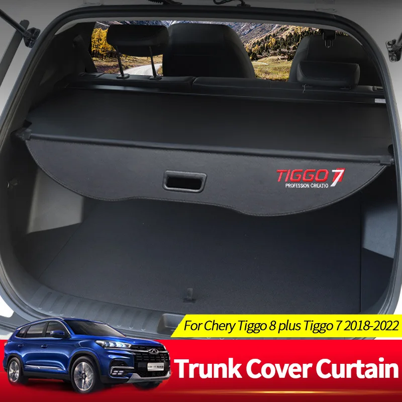 

Trunk Cargo Cover For Chery Tiggo 8 Plus Tiggo 7 2018-2022 Security Shield Rear Luggage Carrier Curtain Retractable Accessories