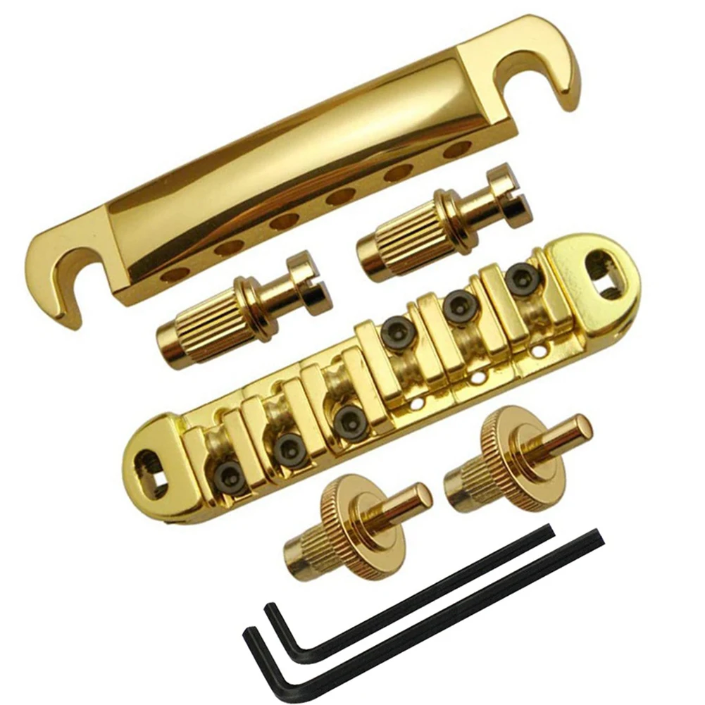 

6 Strings Copper Roller Saddle Tune-O-Matic Bridge Tailpiece For LP SG Epi Electric Guitar Upper And Lower Bridge Ball Set