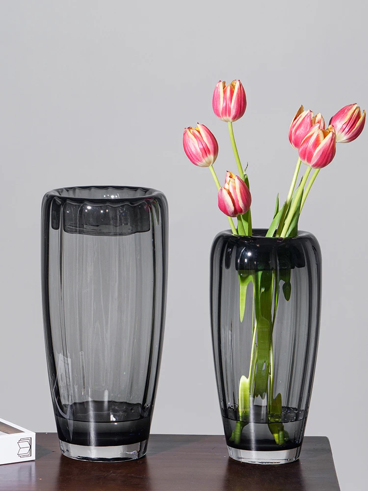 

High-grade Vertical Glass Vase Hydroponic Flower Arrangement Transparent Glass Crafts Living Room Flower Vase Wedding Decoration