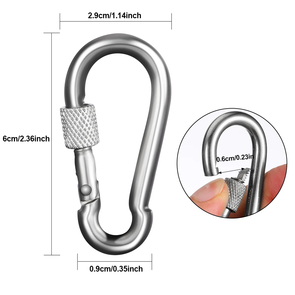 

6 шт./набор, карабины из нержавеющей стали