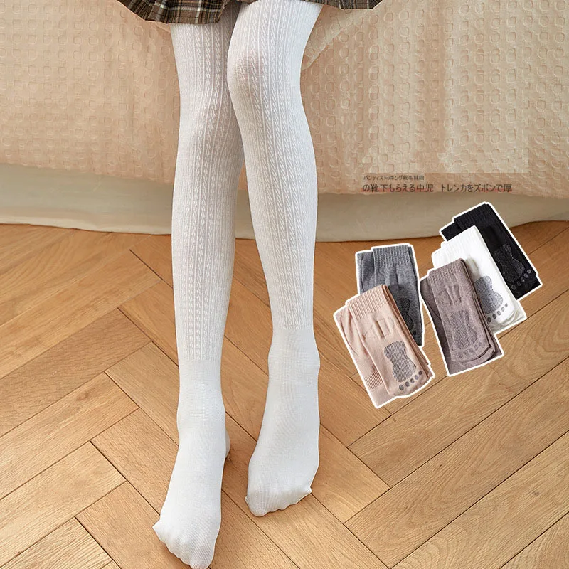 

Весна-Осень 2023, Детские однотонные колготки с мультяшным принтом, хлопковые колготки для девочек, Милая зимняя одежда для маленьких девочек