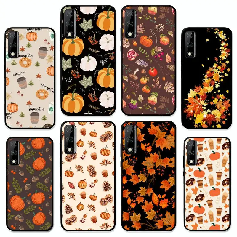 

Happy Autumn Pumpkin leaf Phone Case for Huawei Y 6 9 7 5 8s prime 2019 2018 enjoy 7 plus