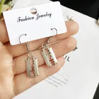 Ювелирные украшения ручной работы, в готическом стиле, серебристого цвета, с бритвой серьги в виде лезвия