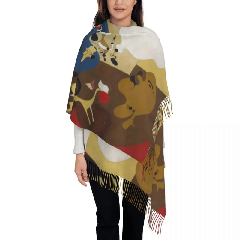 

Personalized Printed Dutch Interior II By Joan Miro Scarf Men Women Winter Fall Warm Scarves Abstract Art Shawl Wrap