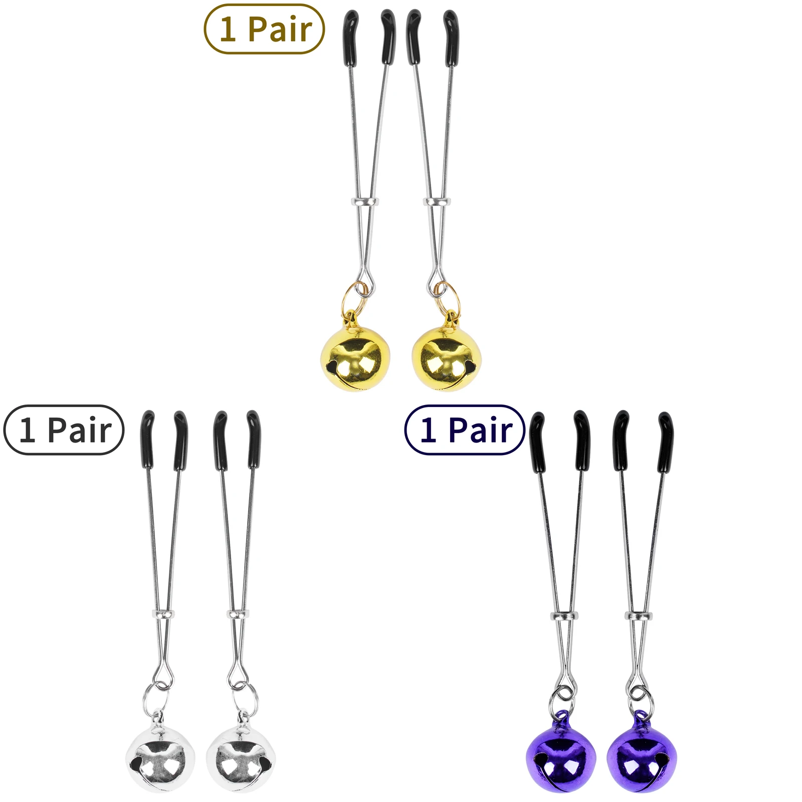 

1 Pair Women Metal Nipple Clamps with Bells Pendant Decoration Nipple Clips for Couple Games Adult Toys Exotic Accessories