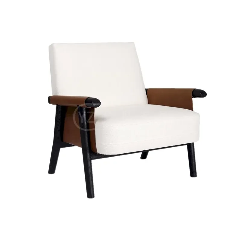 

XK Nordic Simple Elegant Living Room Solid Wood Sofa Chair Office Club House Model Reception