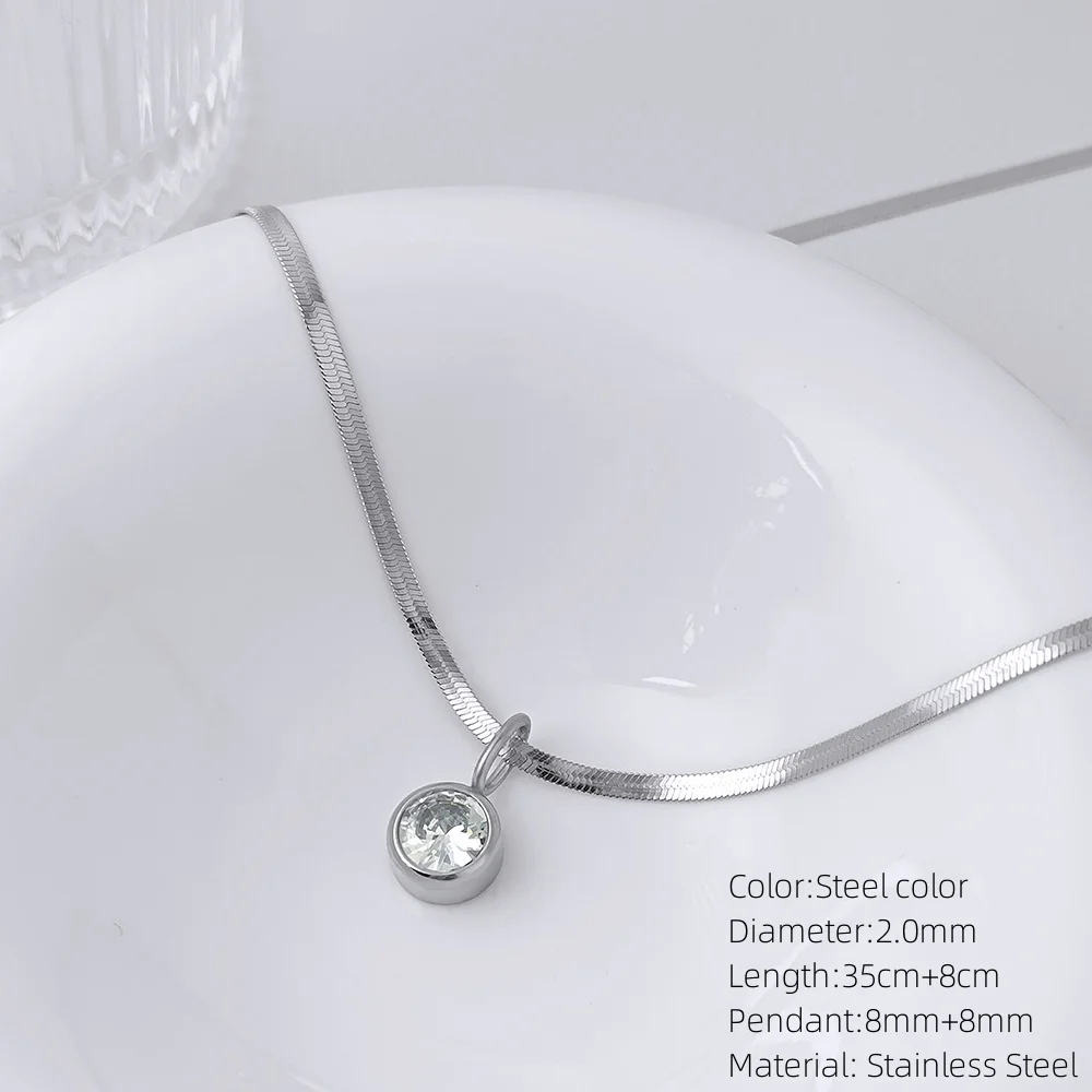 Простое женское ожерелье-подвеска из нержавеющей стали серебряного цвета 10 шт.