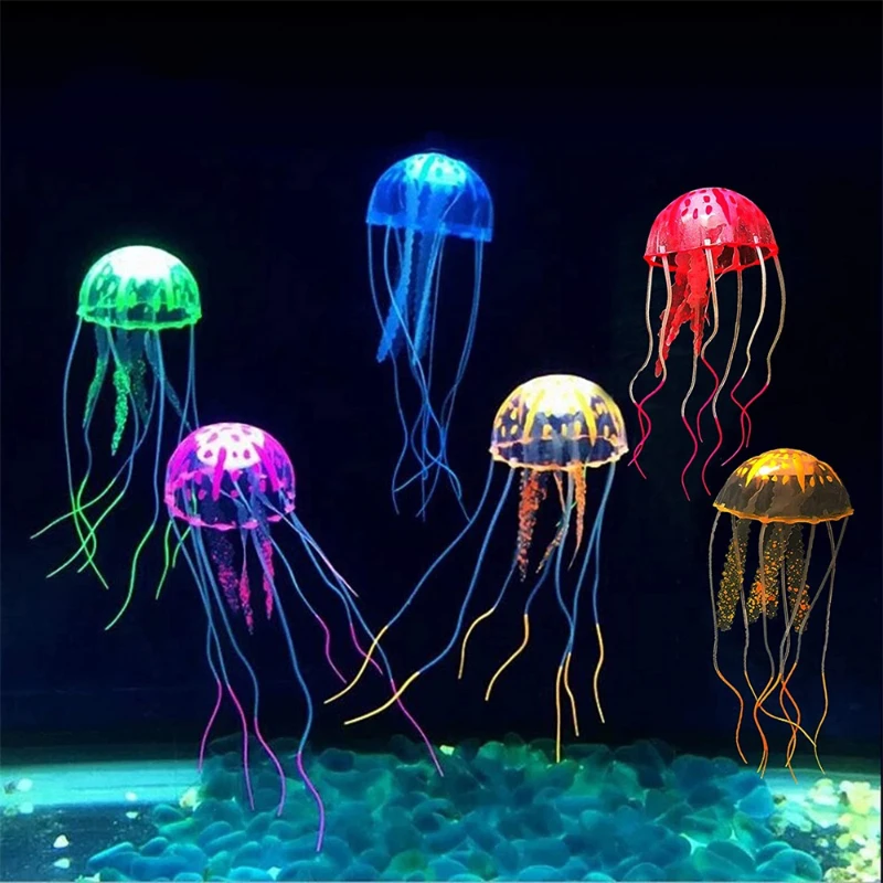 

Fluorescent Luminous Silicone Imitation Jellyfish Decorative Fish Tank Decorative Goldfish Tank Aquarium Landscaping Supplies