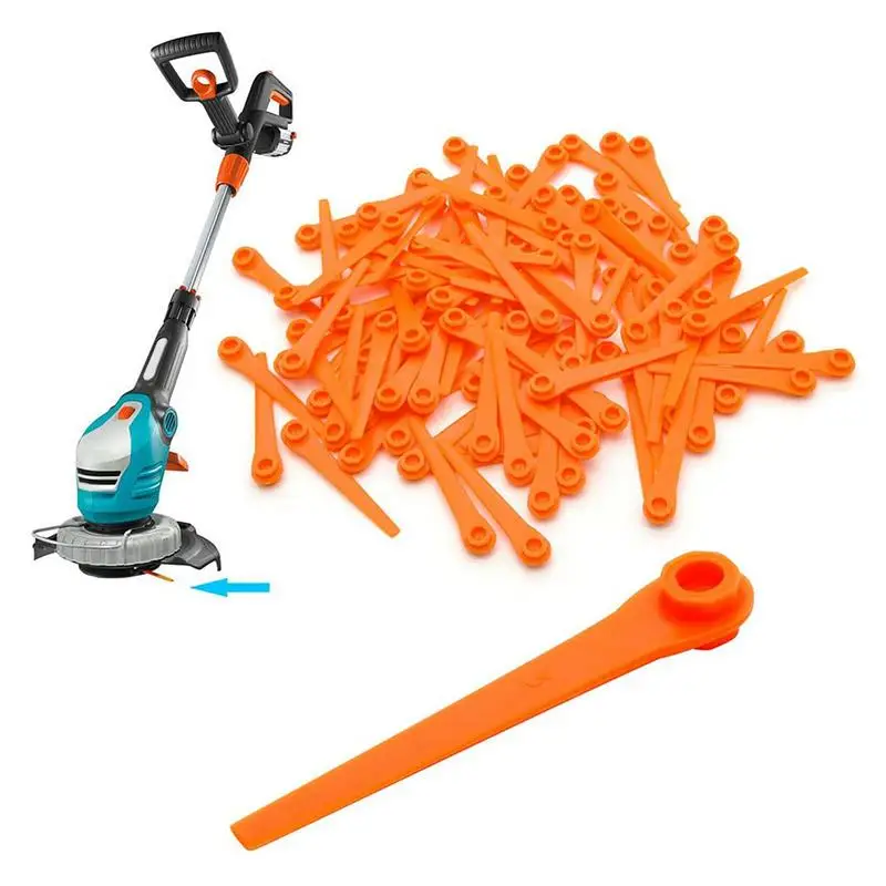 

Red Lawnmower Blades 70mm Long Strimmer Blades For Lawn Mower 100pcs Universal Replacement Lawnmower Blades For Cordless Trimmer