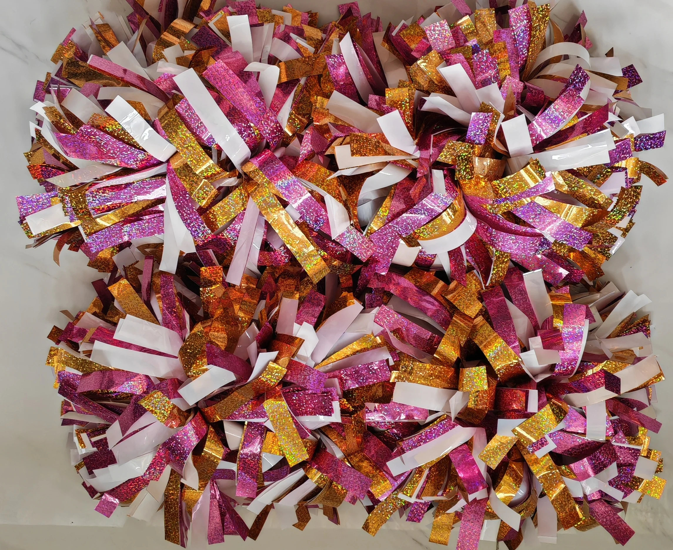 Изготовленные на заказ металлические помпоны для Чирлидера розово-белое и