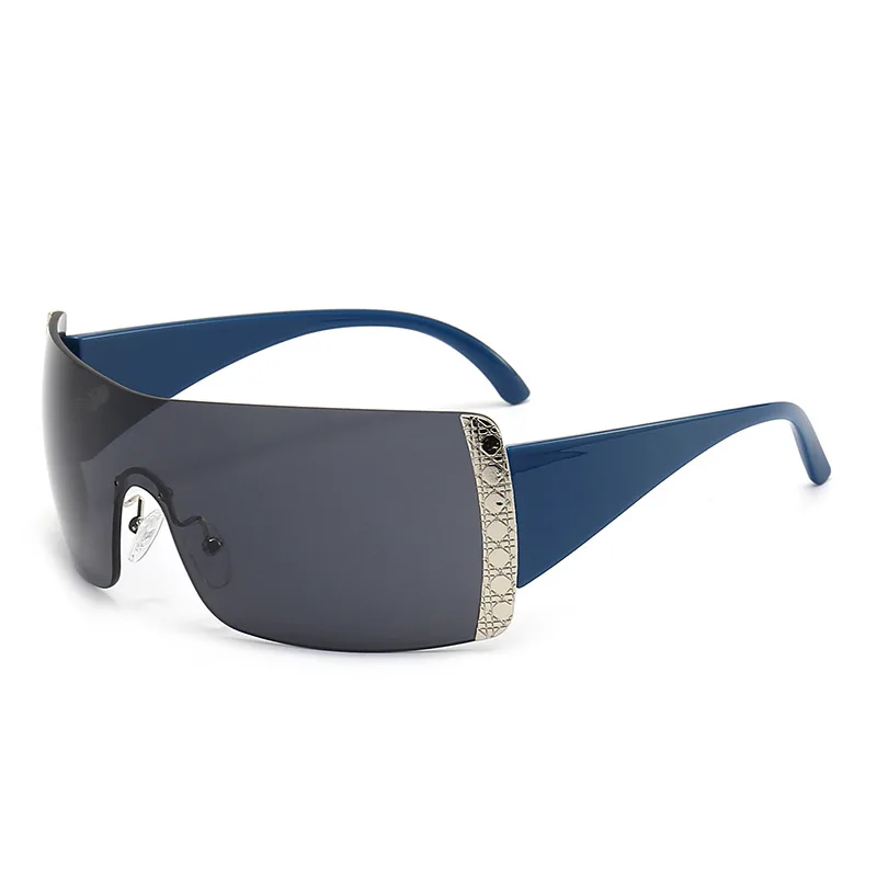 

Новинка, цельные солнцезащитные очки без оправы, женские солнцезащитные очки, женские обернутые оттенки 2000, очки Y2k, спортивные очки