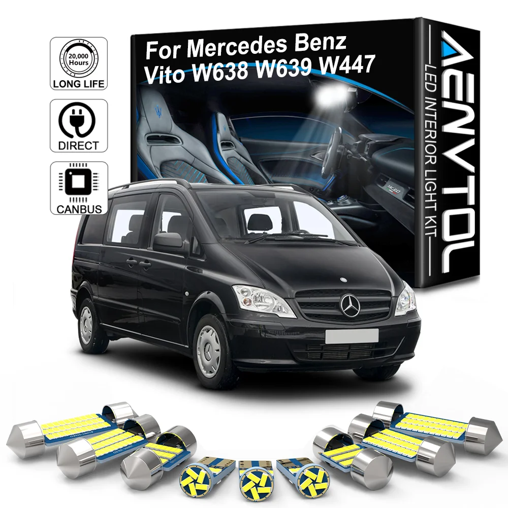 

AENVTOL Auto Interior Lamp LED Canbus For Mercedes Benz Vito W638 W639 W447 1996-2012 2013 2014 2015 2016 2017 2018 Accessories