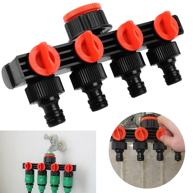 

Plastic Garden 4 Way Tap Irrigation Water Connector Courtyard Faucet Hose Pipe Splitter 4 Way Water Connector Dropshipping