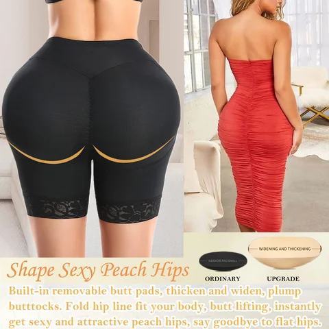 Butt Lifter Padded Lace Panties Body Shapewear Women Thicker Hip Enhancer Control Panties Seamless Fake Buttock Padded Underwear