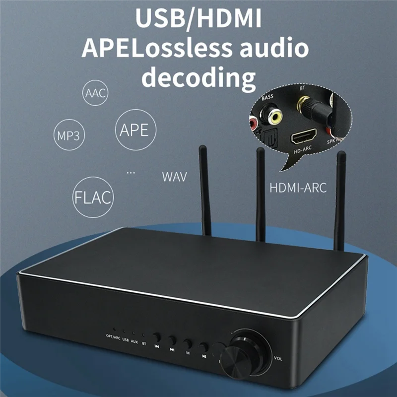 

Цифровой Hi-Fi усилитель мощности для караоке с U-диском и Bluetooth, музыкальный плеер без потери качества, 300 Вт для сабвуферов и динамиков, штепсельная вилка европейского стандарта