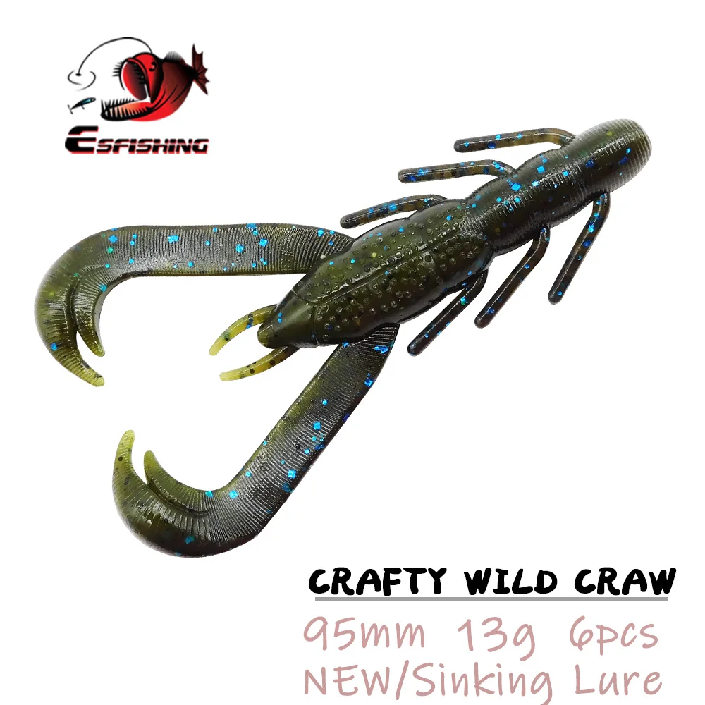 ESFISHING профессиональная приманка Crafty Wild Craw 95 мм 6 шт. 13 г горячая Распродажа для