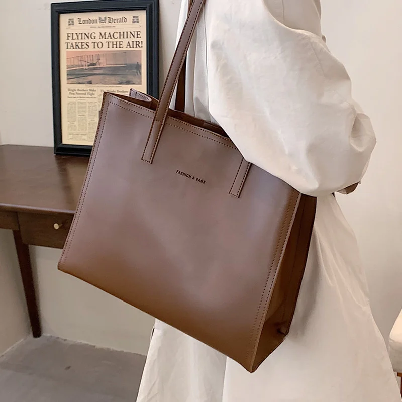 

3 Layers Large Leather Tote Bags For Women 2023 Trend Design Commuter Work A4 Shoulder Side Bag Office Ladies Handbags