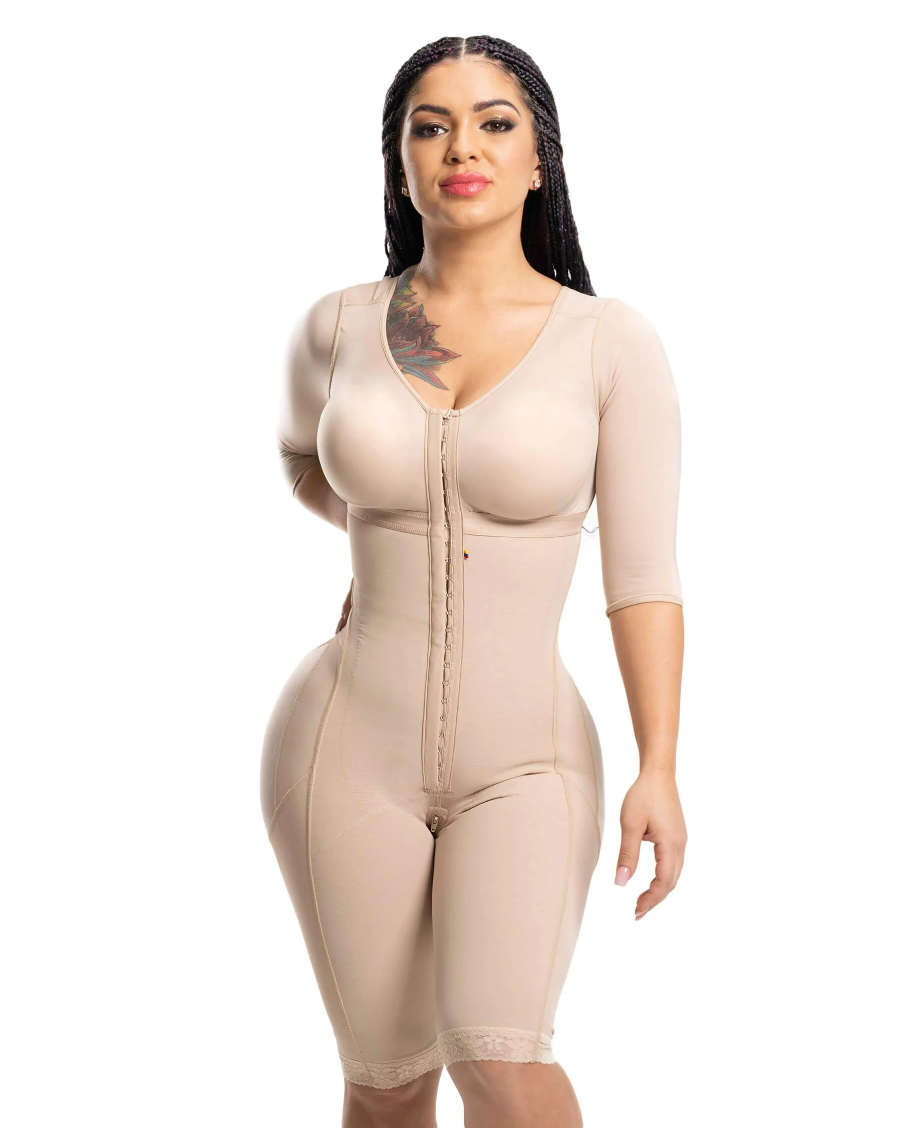Women Faja Full Body Shapewear With Sleeves Bra High Compression Colombianas Shaping Belt Kim Kardashian Skim Abdomen Corset