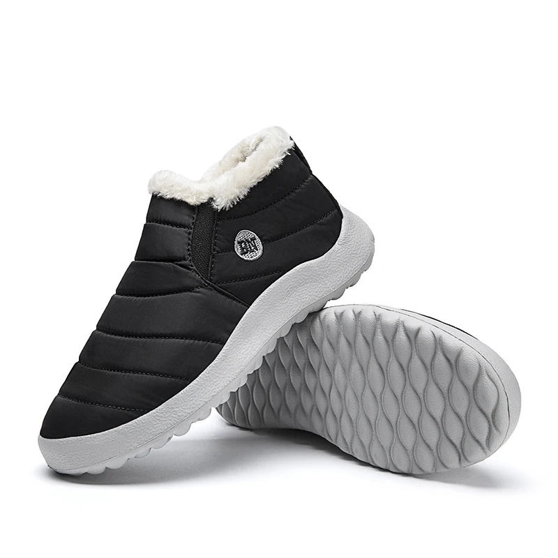 Женские плюшевые ботильоны на меху водонепроницаемые сверхлегкие ботинки без