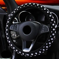 38cm redblackgrey steering wheel cover diy wheel cover soft plush steering wheel car styling interior car tuning accessories