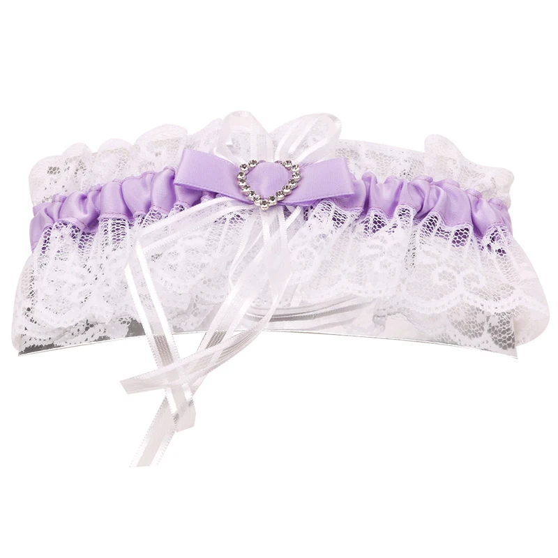 

Elegant Women Lace Mesh Bowknot Belt Sexy Suspender Rhinestone Lace Garter For Bride Party Wedding Leg Rings