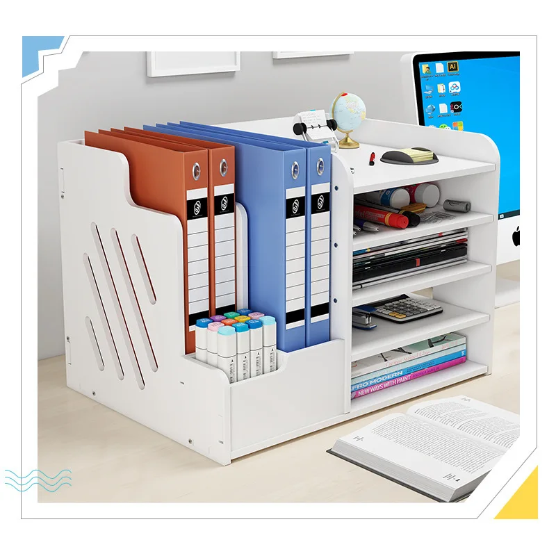 Magazine Holder Newspaper Rack Stationery Storage Box Desk  Organizer for Document Letter File Tray Home Office School Supplies
