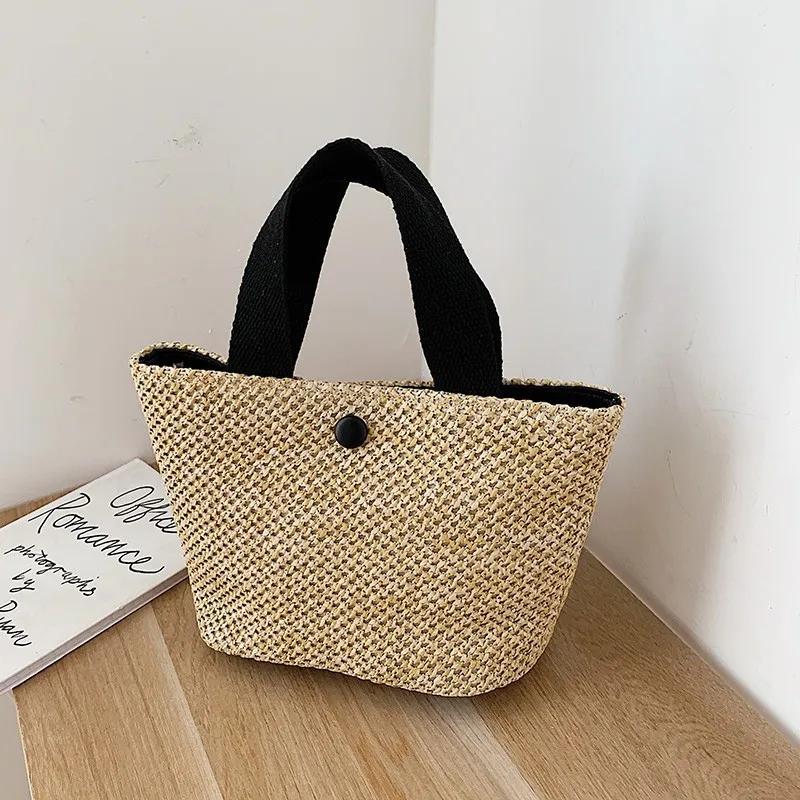 2022 New Women Handbag Summer Beach Bag Rattan Handmade Knitted Straw Large...