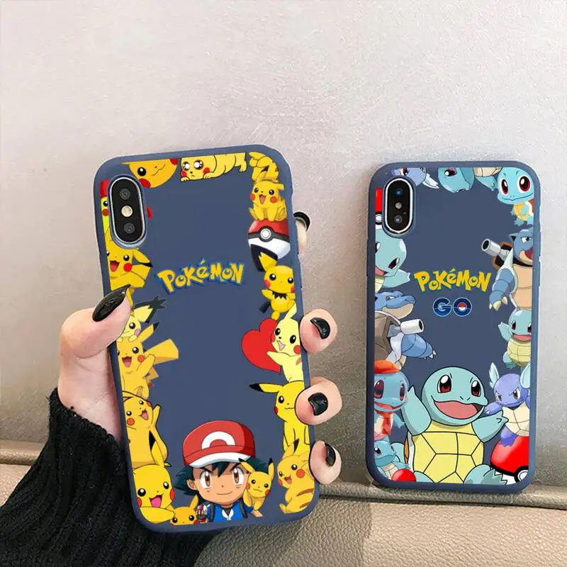 

Pokemon Squirtle Bulbasaur Pikachu Phone Case for iPhone 13 12 mini 11 Pro XS MAX X XR 7 8 6 Plus Candy Soft Silicone Cover