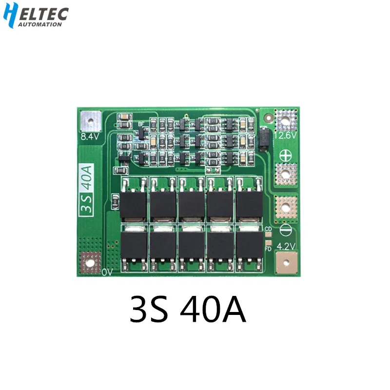 

BMS 3S 40A BMS board 11.1V 12.6V 18650 lithium battery protection board, drive drill 40A current