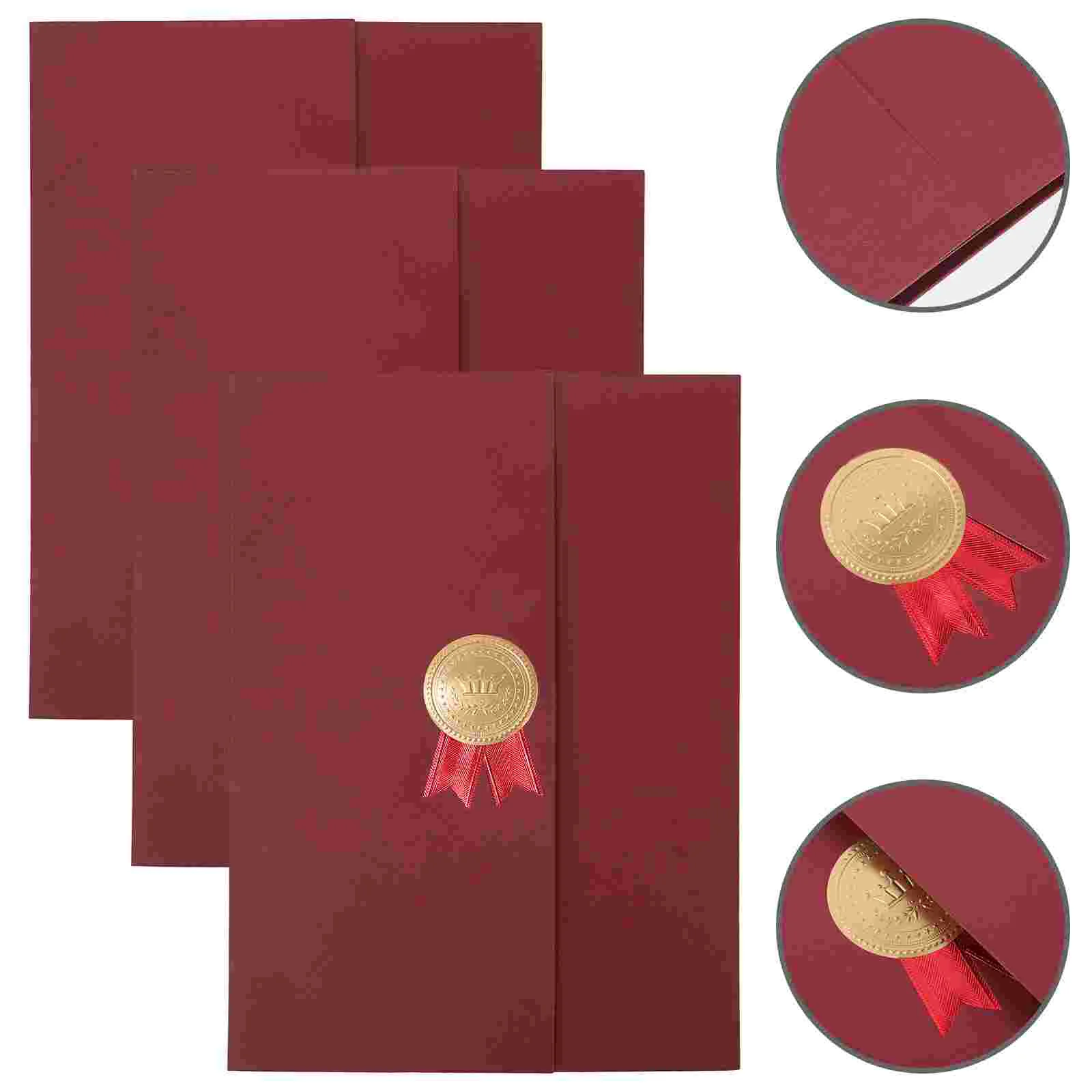 

3 Pcs Honor Certificate Cover A4 Envelope Diploma Protector Holder Paper Folder Award