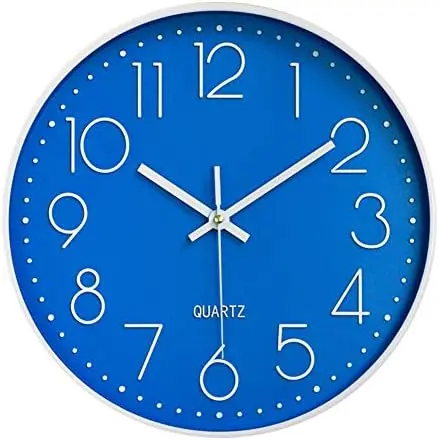 

- Reloj de pared silencioso de 30 cm, sin tictac, de cuarzo, funciona con pilas, moderno y redondo, para oficina, aula, cocina,