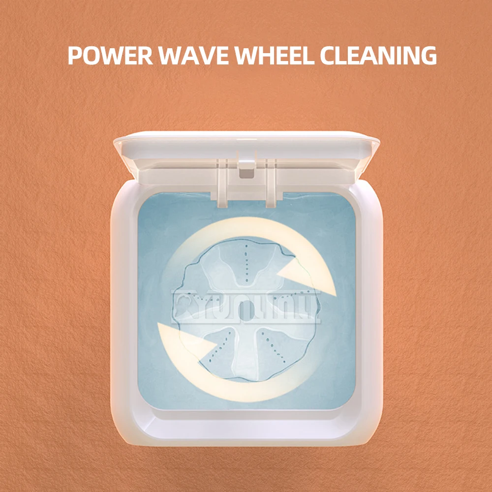 Бытовая портативная полуавтоматическая стиральная машина с сушкой синяя